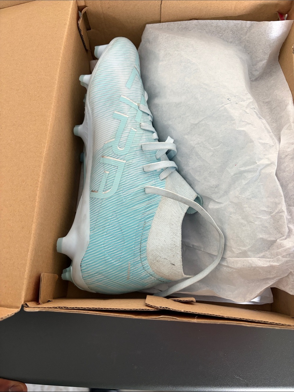 Puma Light Blue White Women's Athletic Soccer Cleats